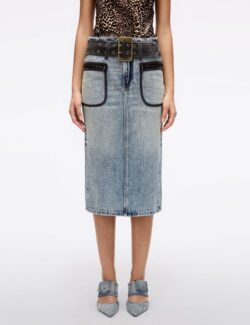 Slit Denim Skirt
