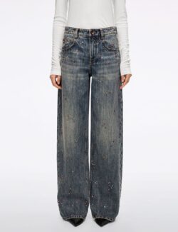 Rhinestone Loose-Fit Jeans