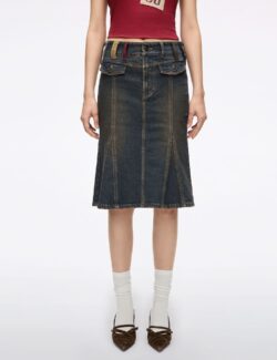 Belt Loop Mermaid Denim Skirt