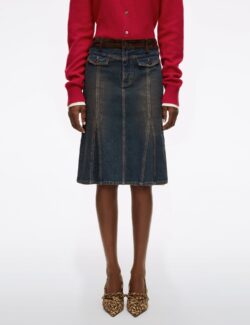 Patchwork Denim Skirt
