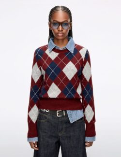 Argyle Wool Knit Top
