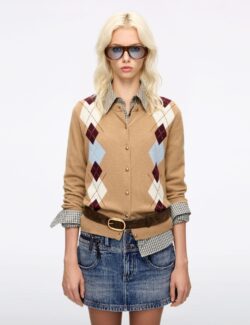 Argyle Knit Cardigan